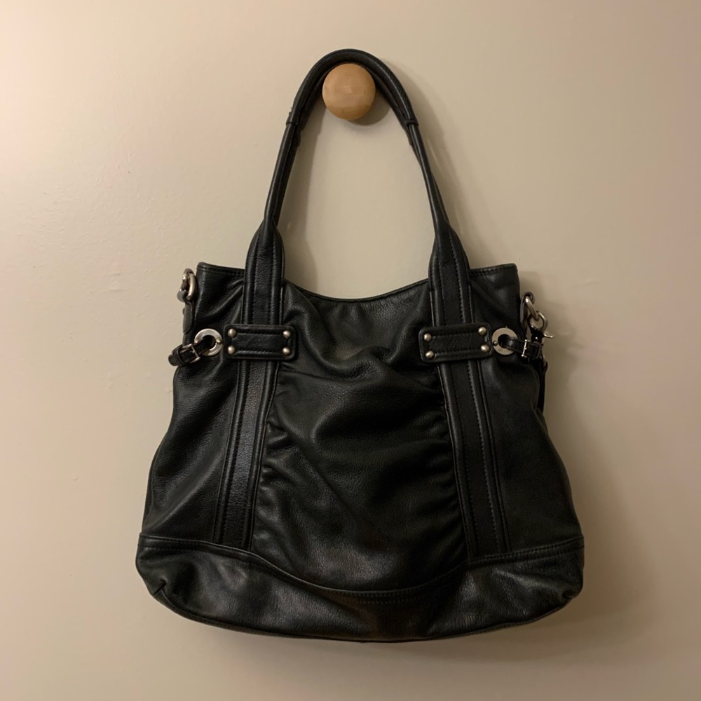 Black leather purse